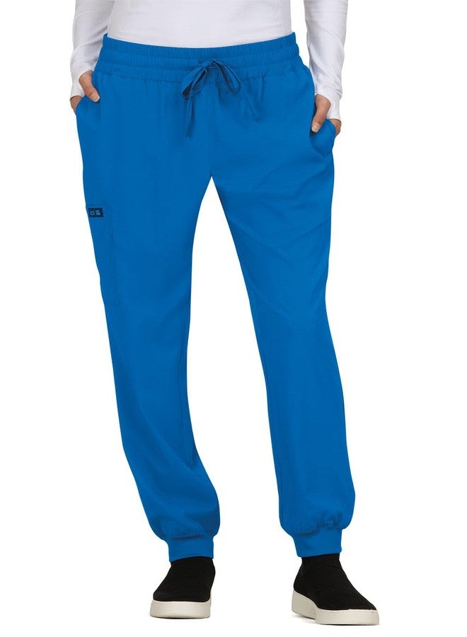 KOI Basics Gemma Women's 5-Pocket Stretch Jogger Royal Blue Small - Image 1